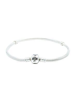 PANDORA Moments 8.3-Inch Sterling Silver Snake Chain Bracelet With Pandora Clasp